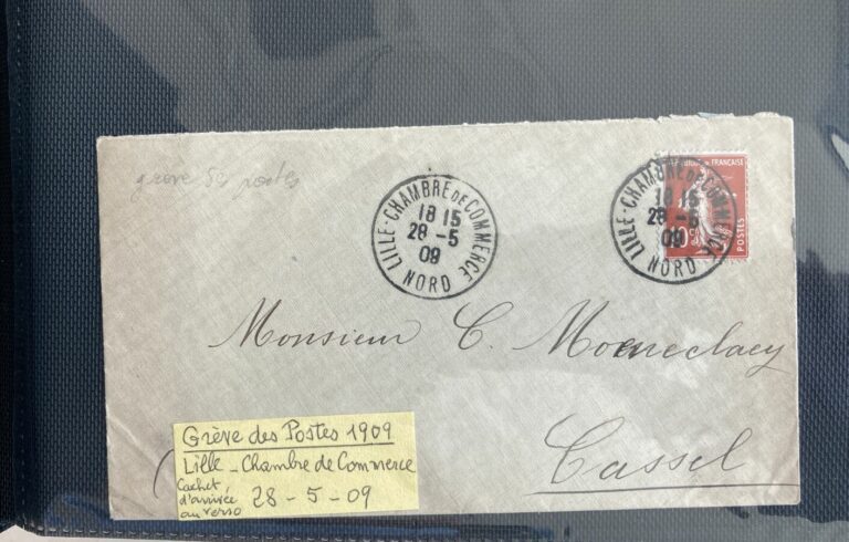Grèves - Lot de timbres de grèves détachés et lettres dont un pli de 1908