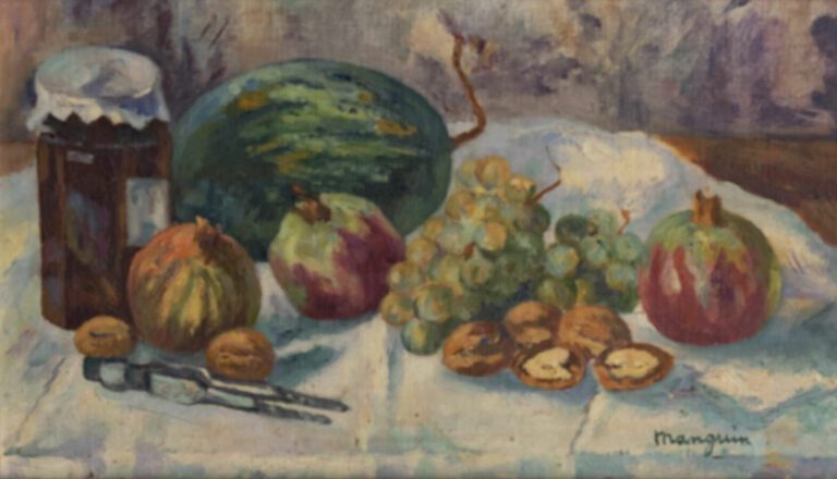 Henri MANGUIN (1874-1949) - La pastèque, 1941 - Huile sur toile, marouflée sur…