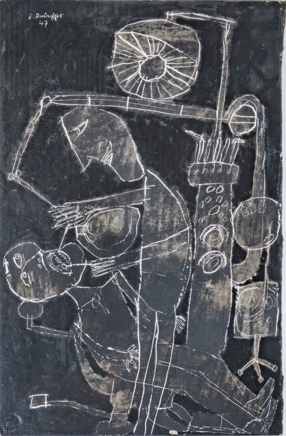 Jean DUBUFFET (1901-1985) - Dentiste, 1947 - Encre de Chine et encres de couleu…