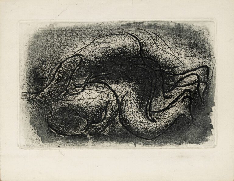 Jean FAUTRIER (1898-1964) - Nu allongé - Eau-forte et aquatinte sur papier, déc…