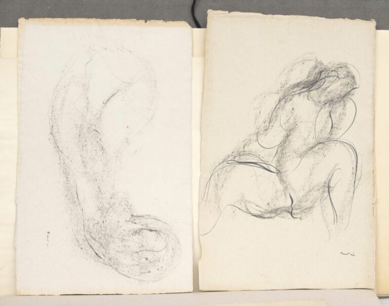 Jean FAUTRIER (1898-1964) - Nu assis - Encre sur papier chine appliqué sur véli…