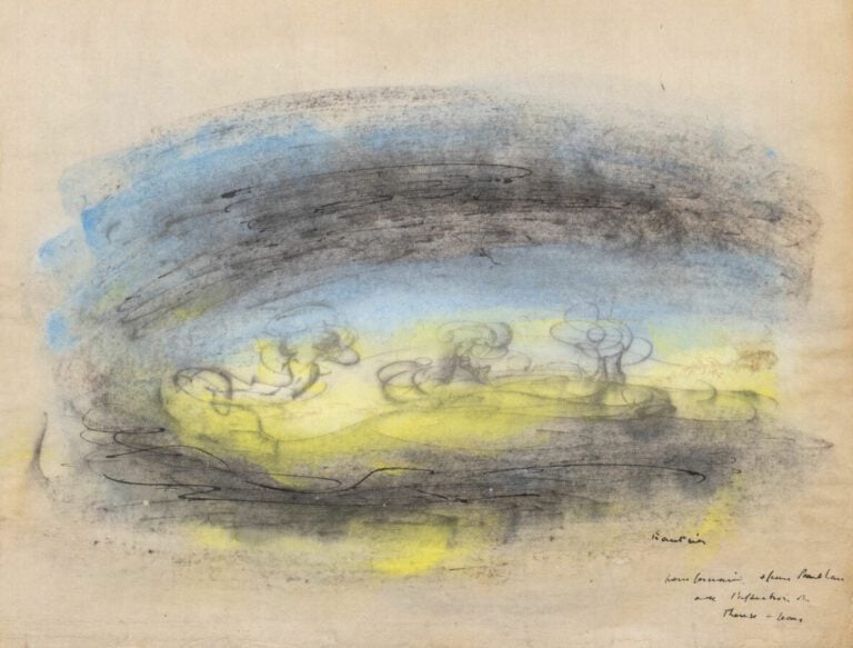 Jean FAUTRIER (1898-1964) - Paysage de Port Cros, circa 1930 - Technique mixte…