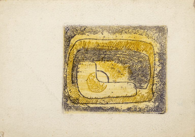 Jean FAUTRIER (1898-1964)(attribué à) - Composition en violet et jaune Eau-fort…