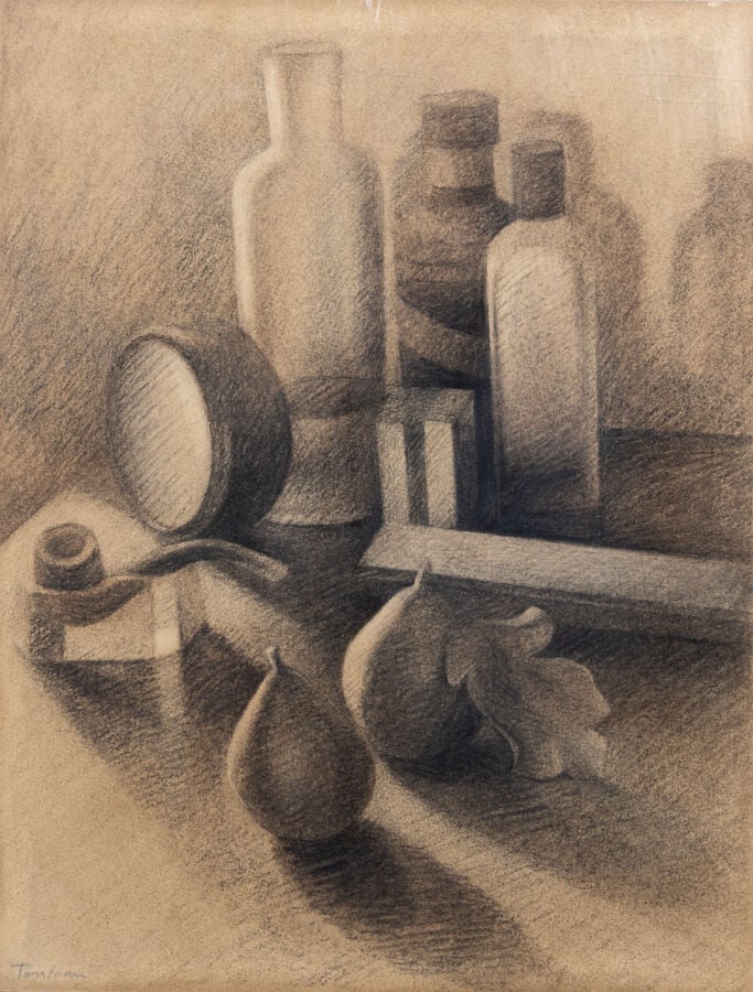 Jean TOUBAUX (1945-) - Fenêtre ouverte, 1968 - Aquarelle et gouache sur papier,…
