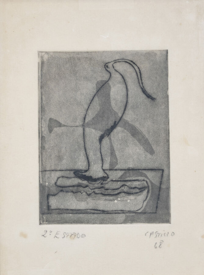 Jorge CASTILLO (1933-) - Oiseau fantastique, 1968 - Aquatinte sur vélin, signée…