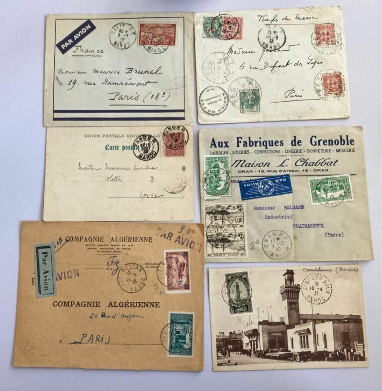 Maroc - Un lot de 25 lettres coloniales dont deux postes chérifiennes de Fez