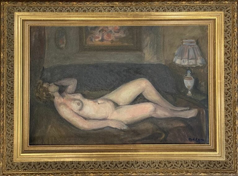 Michel ADLEN (1898-1980) - Nu allongé, 1961 - Huile sur toile, signée et datée…