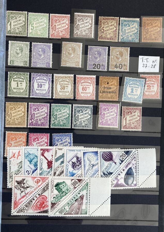 Monaco - Une collection de timbres de Monaco des origines aux années 1980 dont…