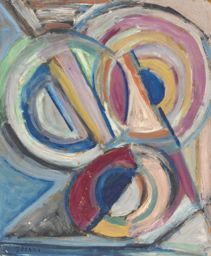 Nicolas ISSAIEV (1891-1977) - Composition abstraite - Huile sur isorel, signée…