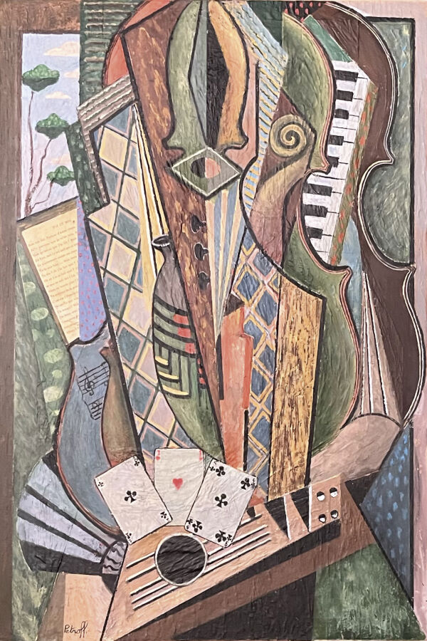 PETROFF (actif au XXème siècle) Composition cubisante, - Huile sur panneau, sig…