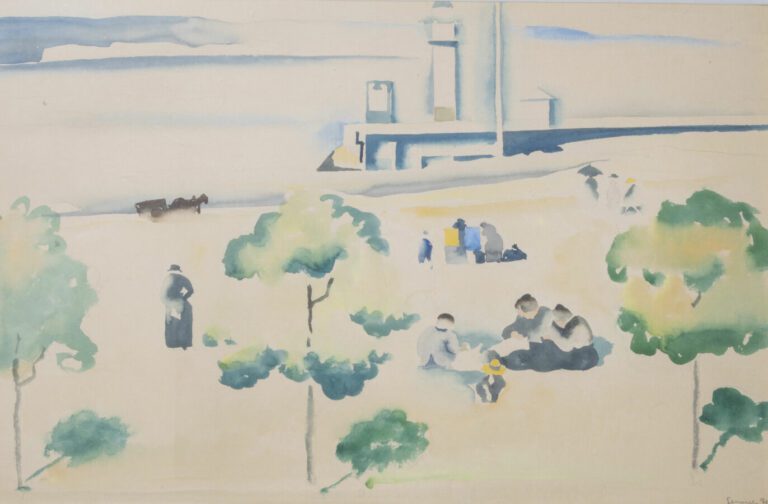 Paul Elie GERNEZ (1888-1948) - Paysage, 1921 - Aquarelle sur papier, signée et…