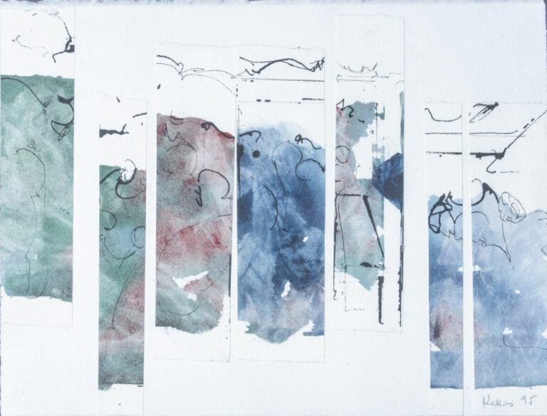 Paul KALLOS (1928-2001) - Composition 1987 - Crayon de couleurs, signé et daté…