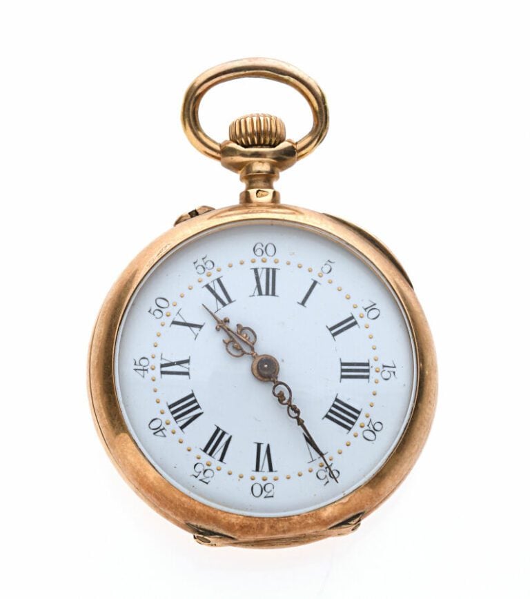 Petite montre de gousset, boitier or jaune 18 carats 750 0/00. Poincon de F.Mai…