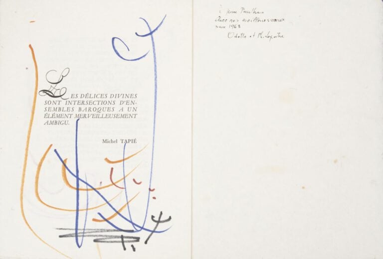 Philippe LEPATRE (1900-1979) - Michel TAPIÉ - Feuillet avec un texte de Michel…