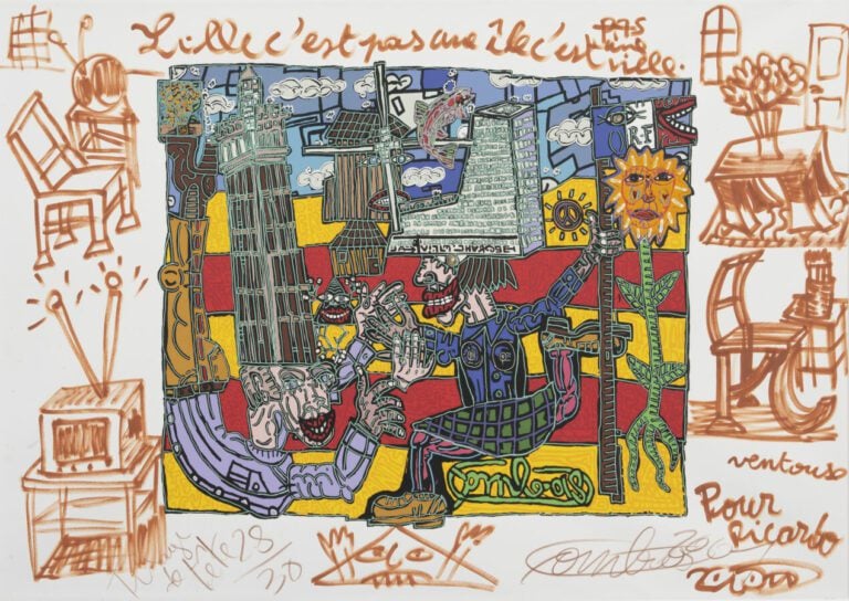 Robert COMBAS (1957-) - Lille c'est pas une ile, c'est une ville, 2000 - Sérigr…