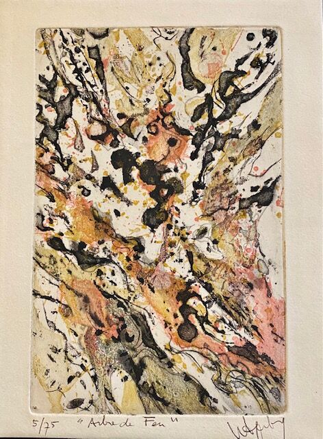 Robert WOGENSKY (1919-2019) - Arbre de feu` - Eau-forte en couleurs, signée et…