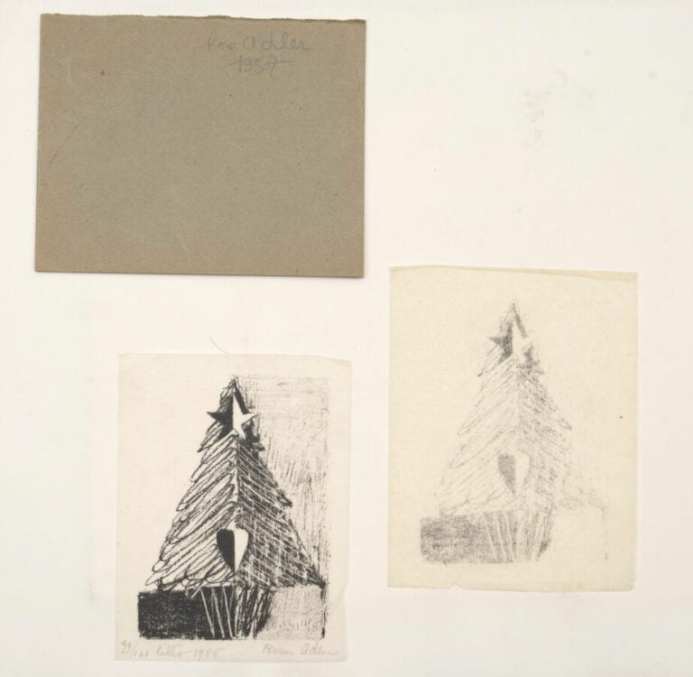 Rose ADLER (1890-1959) - Arbre de Noel, 1956 - Lithographie sur papier Chine, s…