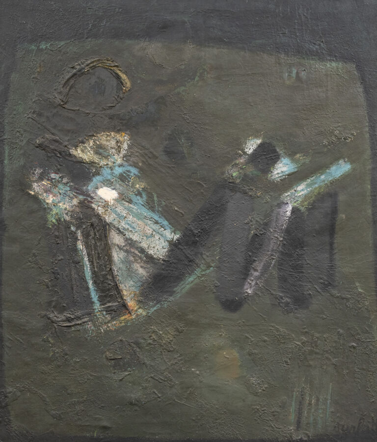 SARFATTI (actif au XXème siècle) Composition abstraite, - Huile sur toile, sign…