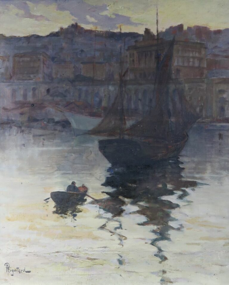 Alexandre RIGOTARD (1871-1944) - Le port d'Alger (?) - Huile sur toile - Signée…