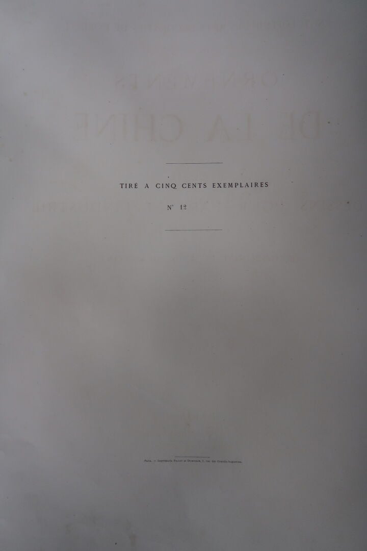 COLLINOT (E.) BEAUMONT (A. de) : - Ornements de la Chine - Recueil de Dessins p…