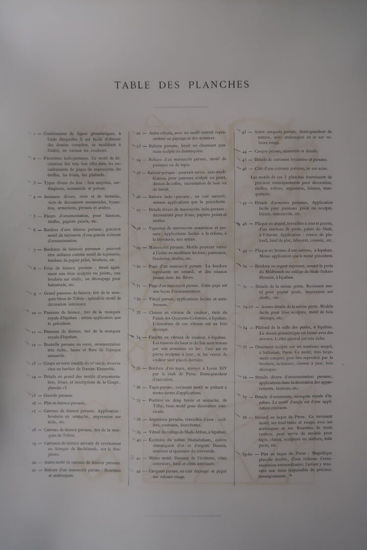 COLLINOT (E.) BEAUMONT (A. de) : - Ornements de la Perse - Recueil de Dessins p…