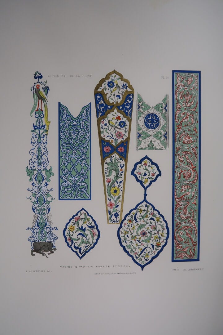 COLLINOT (E.) BEAUMONT (A. de) : - Ornements de la Perse - Recueil de Dessins p…