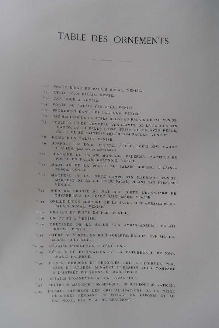 COLLINOT (E.) BEAUMONT (A. de) : - Ornements vénitiens, hindous, russes, etc ..…