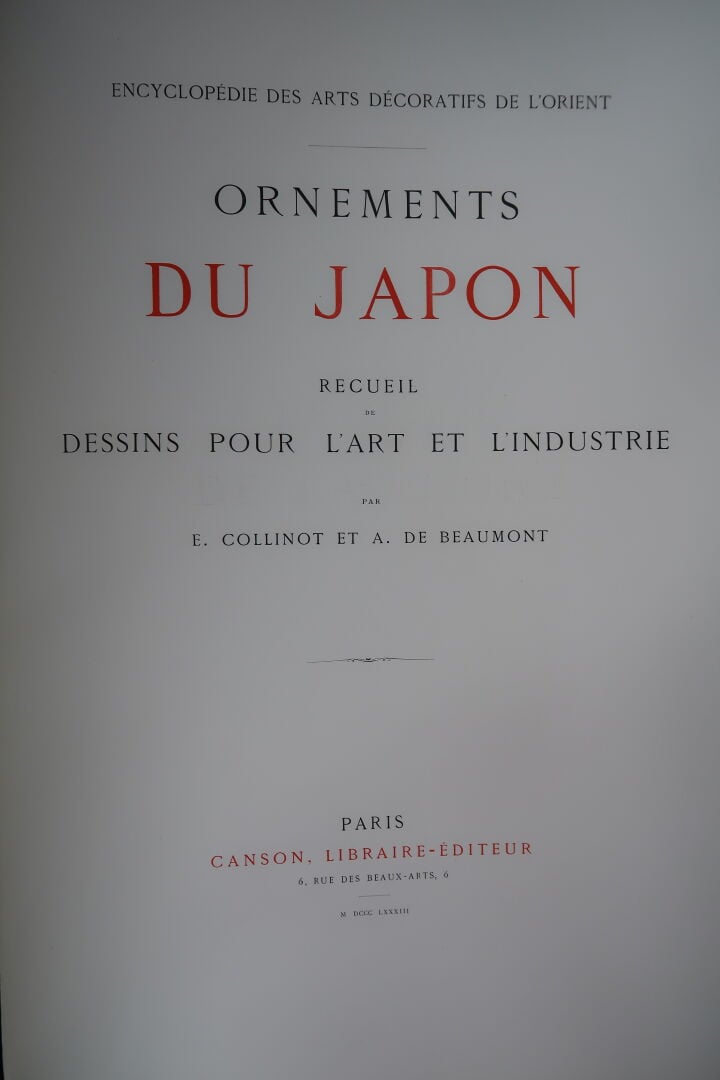COLLINOT (E.) & BEAUMONT (A. de). - Ornements du japon. - Recueil de Dessins po…