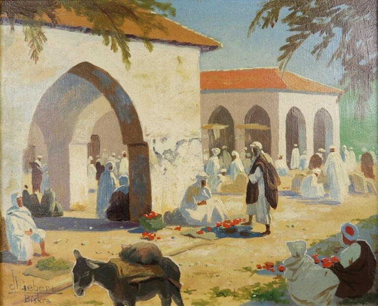 Charles LIEBERT (XIX-XXe siècles) - Rabat, Fès (x2), Biskra - Suite de quatre h…