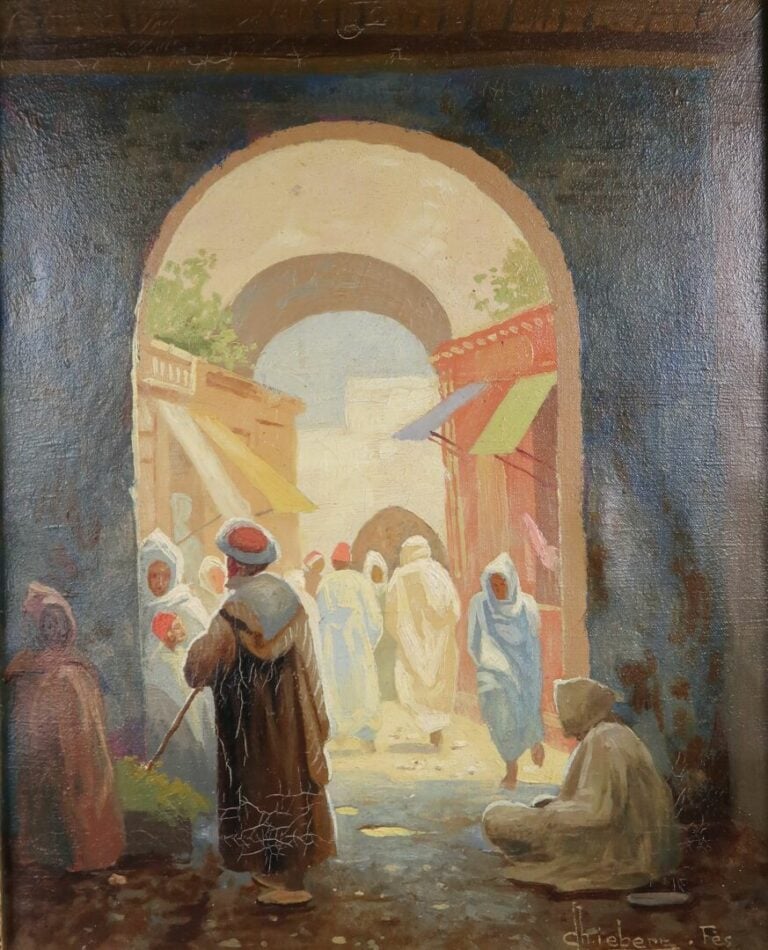 Charles LIEBERT (XIX-XXe siècles) - Rabat, Fès (x2), Biskra - Suite de quatre h…