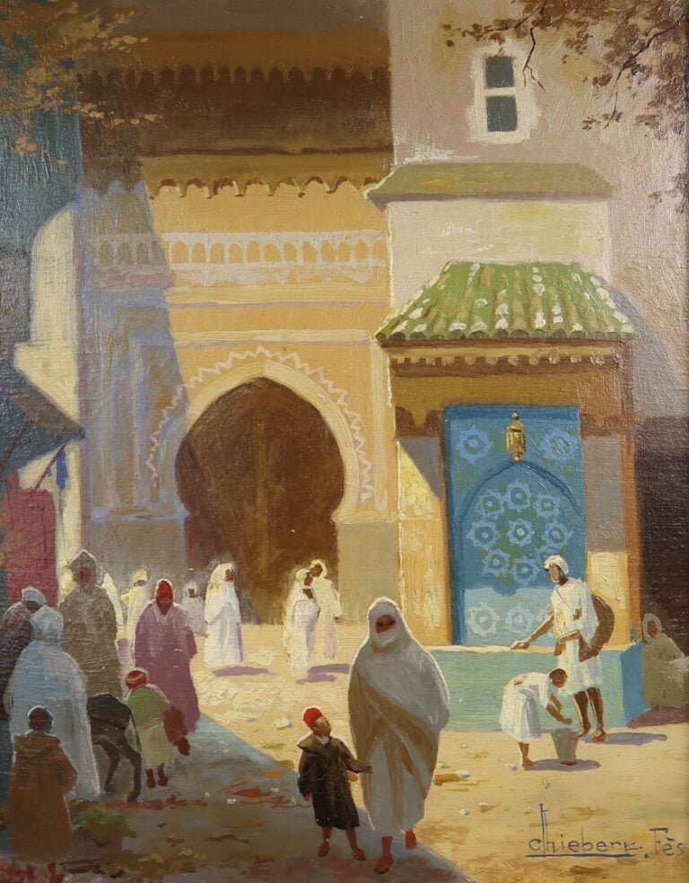 Charles LIEBERT (XIX-XXe siècles) - Rabat, Fès (x2), Biskra - Suite de quatre h…
