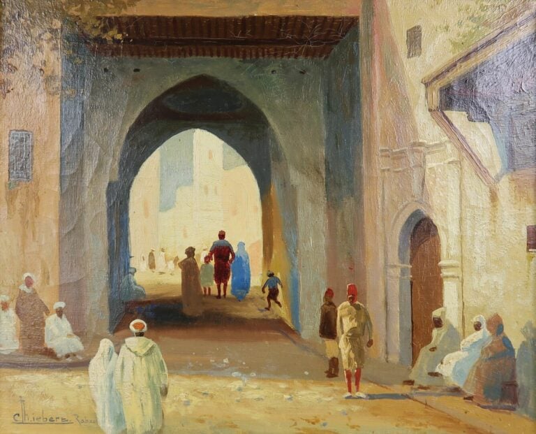 Charles LIEBERT (XIX-XXe siècles) - Rabat, Fès (x2), Biskra - Suite de quatre h…