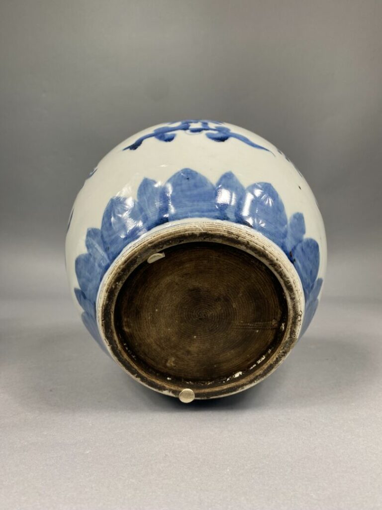 Chine, fin XIXe - début XXe siècle - Paire de pot à gingembre en porcelaine ble…
