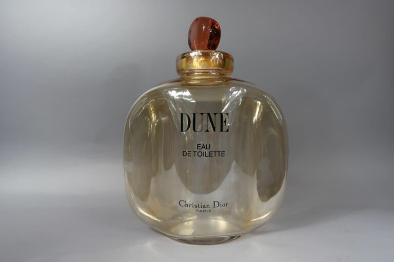 Christian DIOR - Dune, flacon factice géant de décoration, en verre teinté et t…