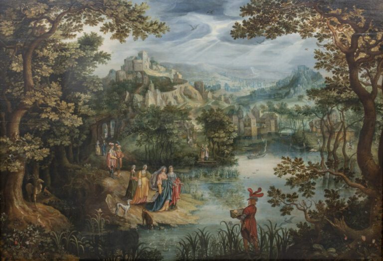Ecole FLAMANDE vers 1600, entourage de Gillis Van CONINXLOO II - Paysage avec l…