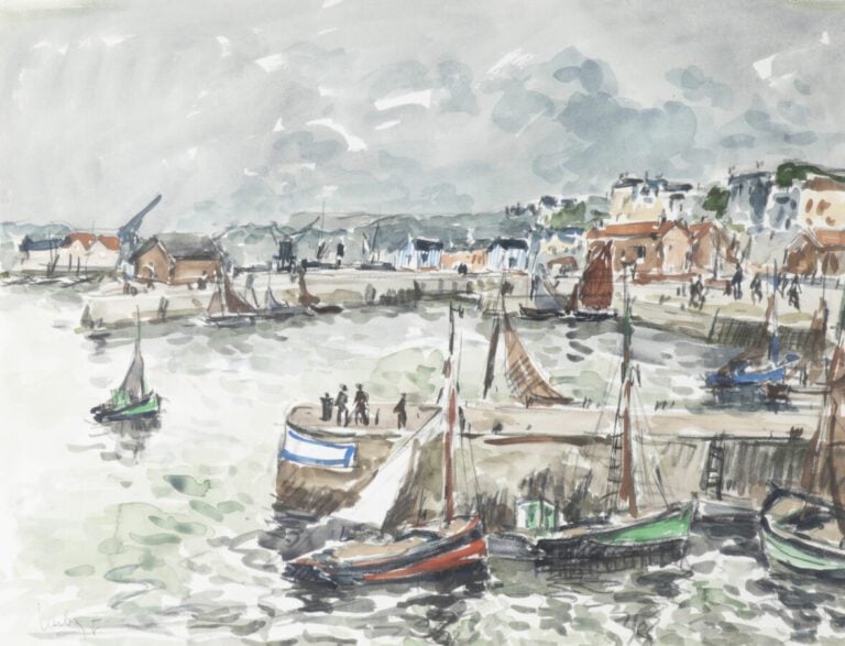 Fernand HERBO (1905-1995) - Marine - Aquarelle, signée en bas à gauche - 49 x 6…