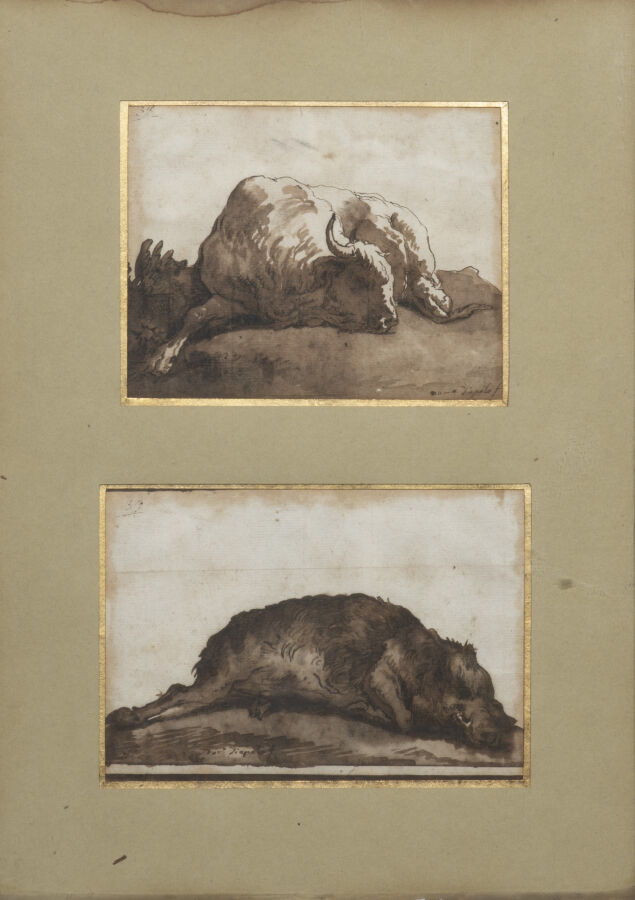 Giovanni Domenico TIEPOLO (Venise 1727-1804) - Deux études sur le même montage…