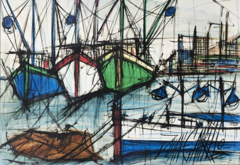 Juan CARRILLO (1937) - Le port de Villajoyosa (Alicante) - Huile sur toile, sig…
