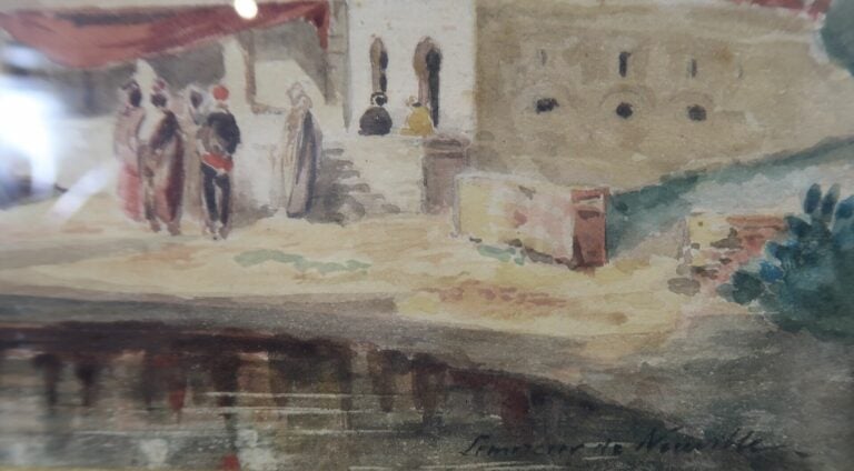 LEMERCIER DE NEUVILLE (?) - Scène animée de personnages - Aquarelle sur papier…