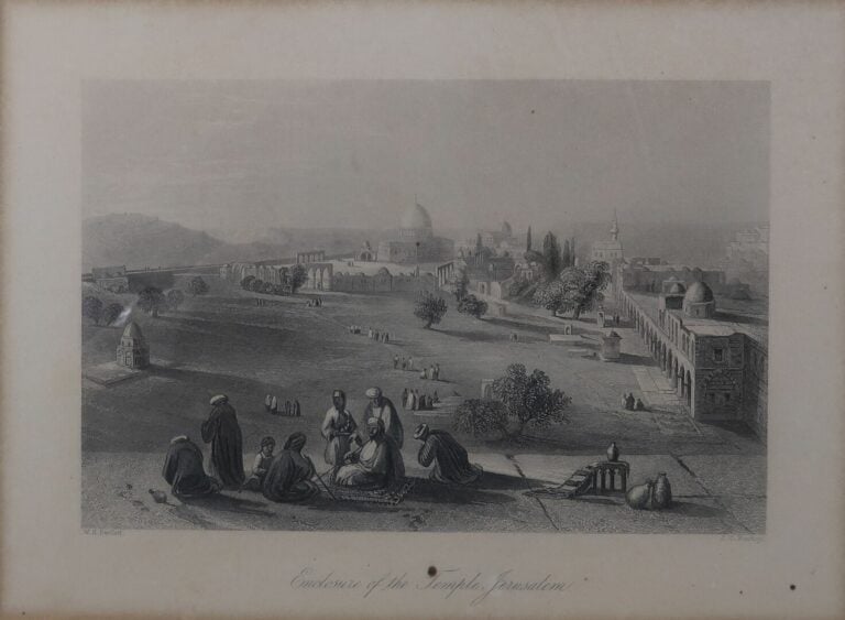 Lot de deux gravures orientaliste Kabayle et Enclosure of the temple Jérusalem…