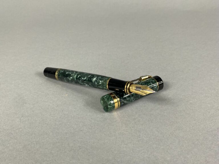 PARKER - Coffret stylo plume, le corps en résine verte, plume or (750) - (tache…