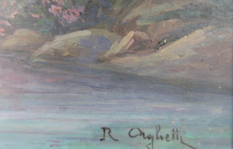 R. ORGHETTI (XXe siècle) - Paysage de l'Oued - Huile sur panneau - Signé en bas…