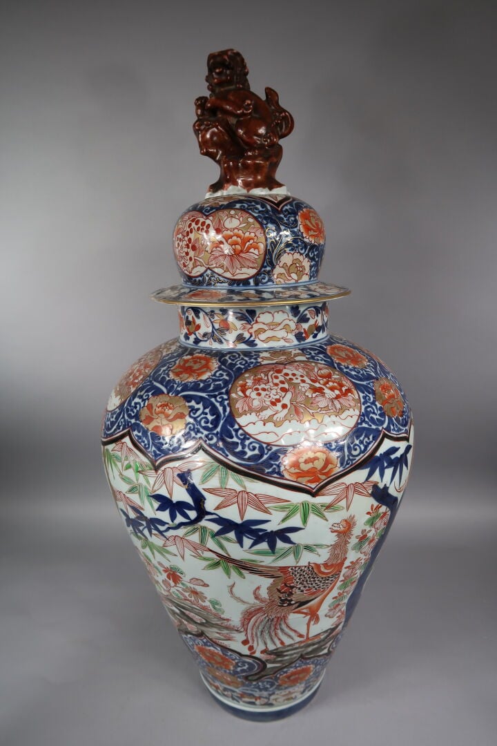 SAMSON - Fin XIXe siècle - Importante potiche couverte en porcelaine décorée en…