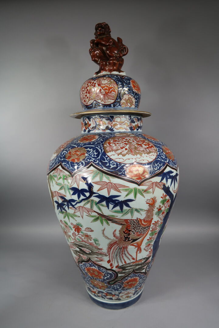 SAMSON - Fin XIXe siècle - Importante potiche couverte en porcelaine décorée en…