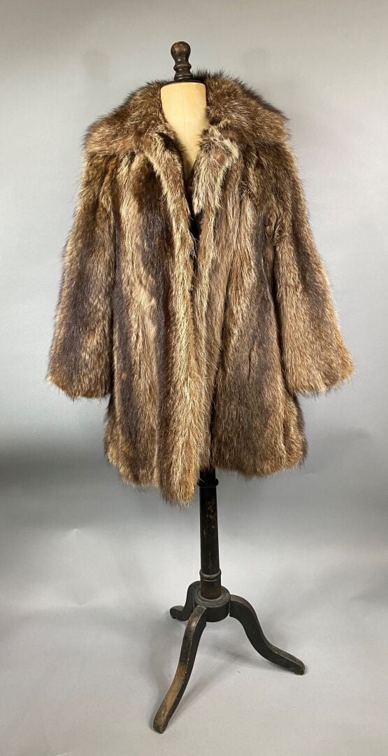Veste en renard argenté - Taille S/M - Vintage, doublure déchirée, tachée - On…