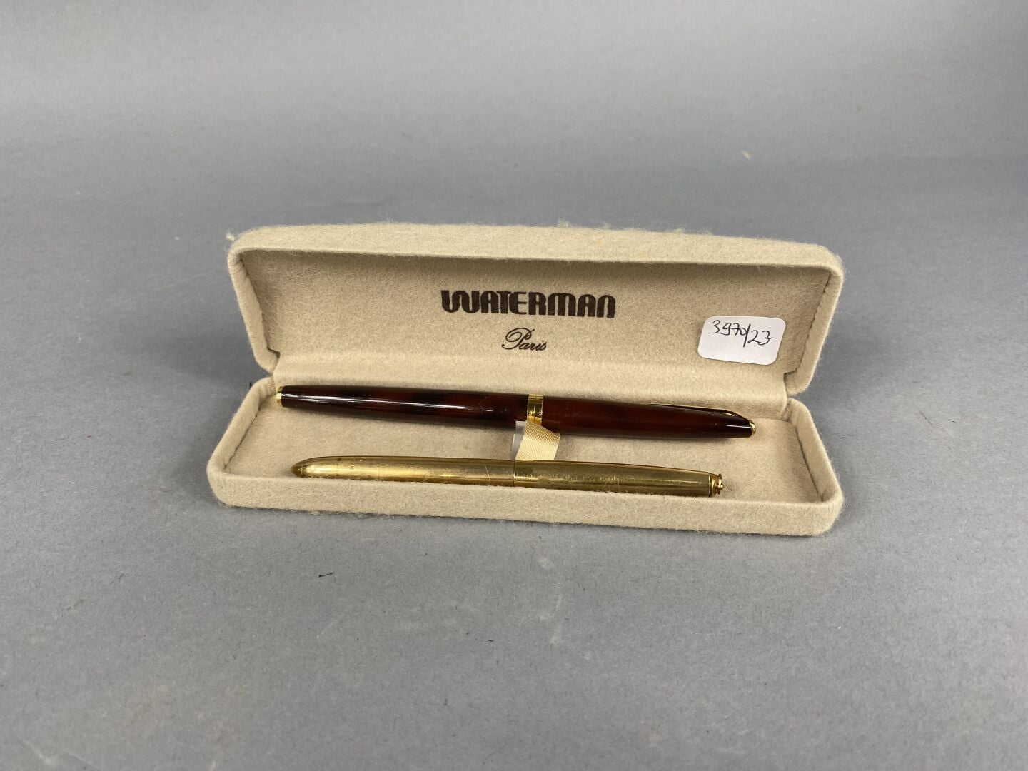 Stylo Plume Waterman - Résine Boisée - Plume Plaqué Or Moyenne - Occasion De Collection