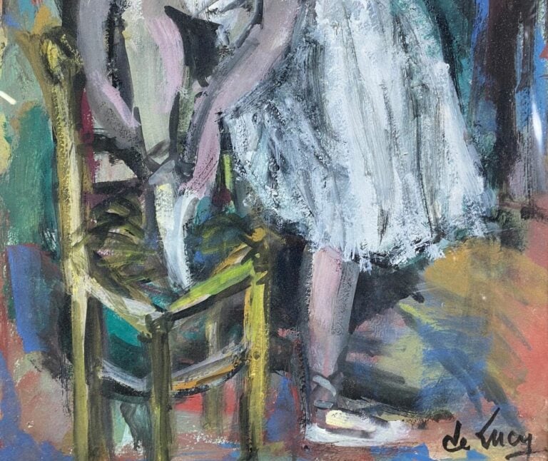 DE LUCY (XXe siècle) - Ballerine - Gouache sur papier, signée en bas à droite -…