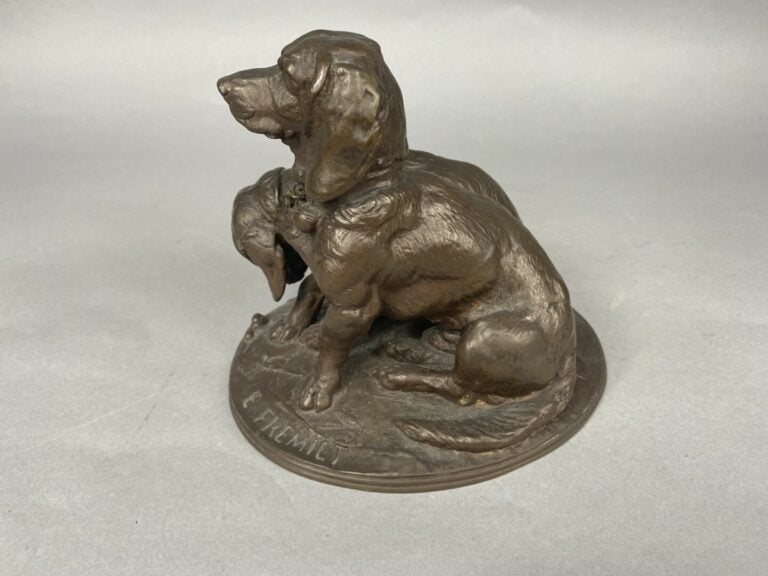 D'après Emmanuel FRÉMIET (1824-1910) - Deux chiens bassets - Epreuve en bronze…