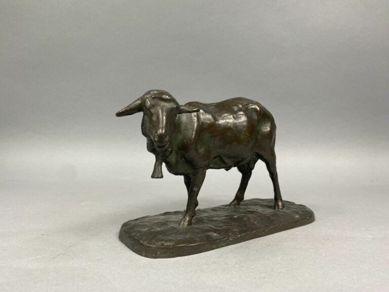 Epreuve en bronze à patine brune représentant une brebis - 15 x 24 x 10.5 cm