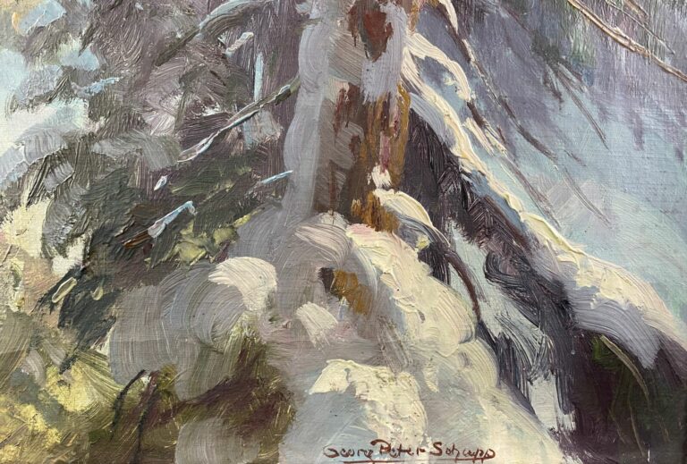 Georges Peter SOHUPP (XXe siècle) - Paysage de montagne - Huile sur toile, siig…